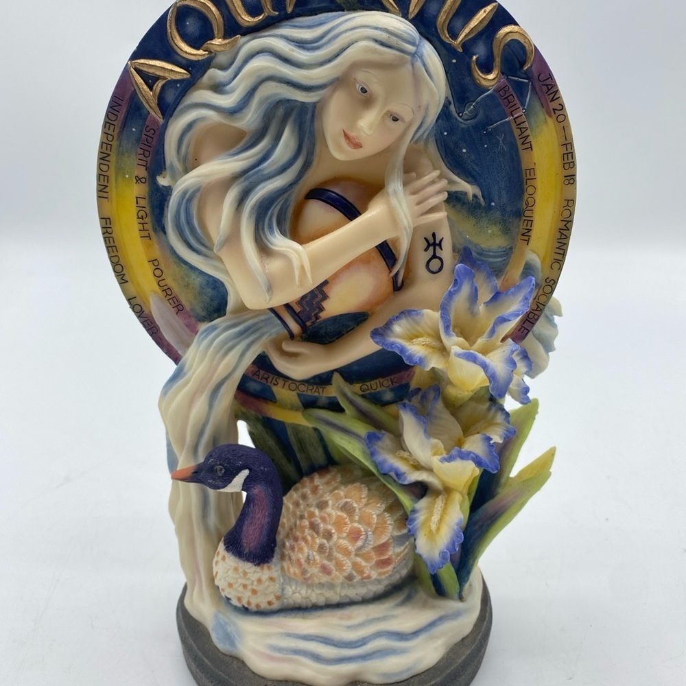 Jody Bergsma Vintage Aquarius The Water Pourer Fairy Mermaid Statue Figurine 8”H - Picture 7 of 7